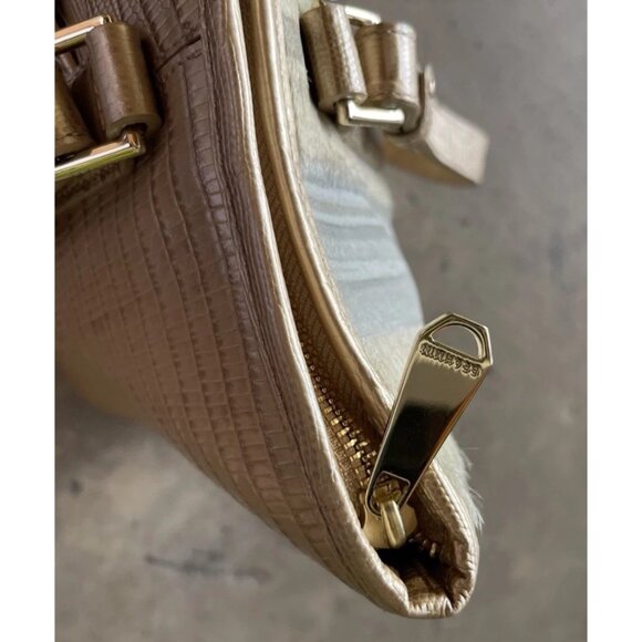 BRAHMIN Medium Classy Asher Leather Shoulder Tote/Bag-Gold Tones W Match Wallet - Picture 11 of 16